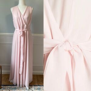 NWT ModCloth Effortless Elegance Faux-Wrap Maxi Dress Size 18 Flowy Formal Pink